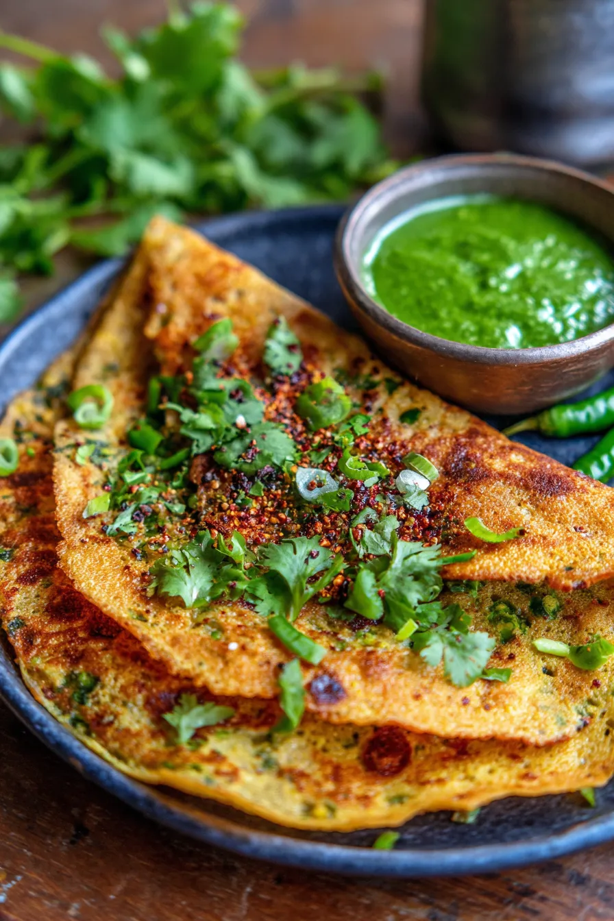 Moong Dal Chilla texture detail