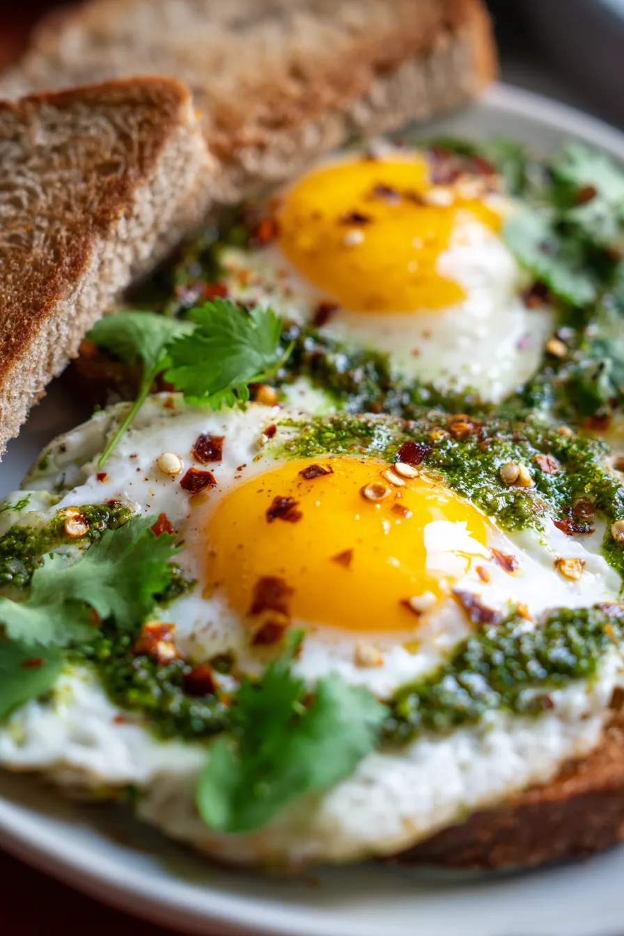 Nutrition-Packed Pesto Fried Eggs | Breakfast Recipes Indian-plated-dish