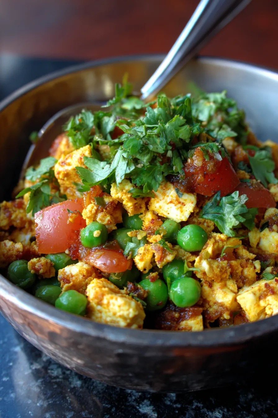 Paneer Bhurji cooking in pan