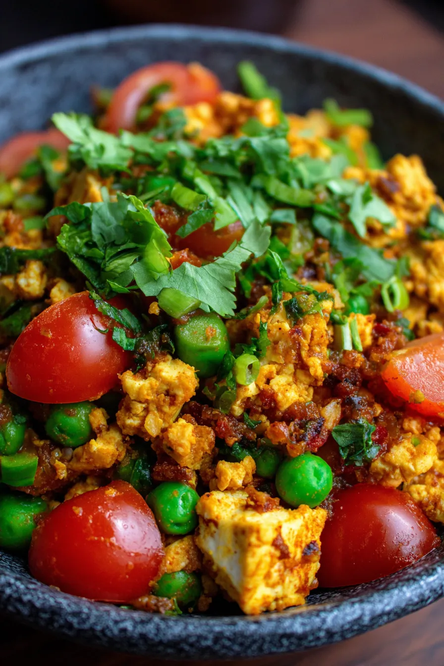 Paneer Bhurji ingredients on cutting board
