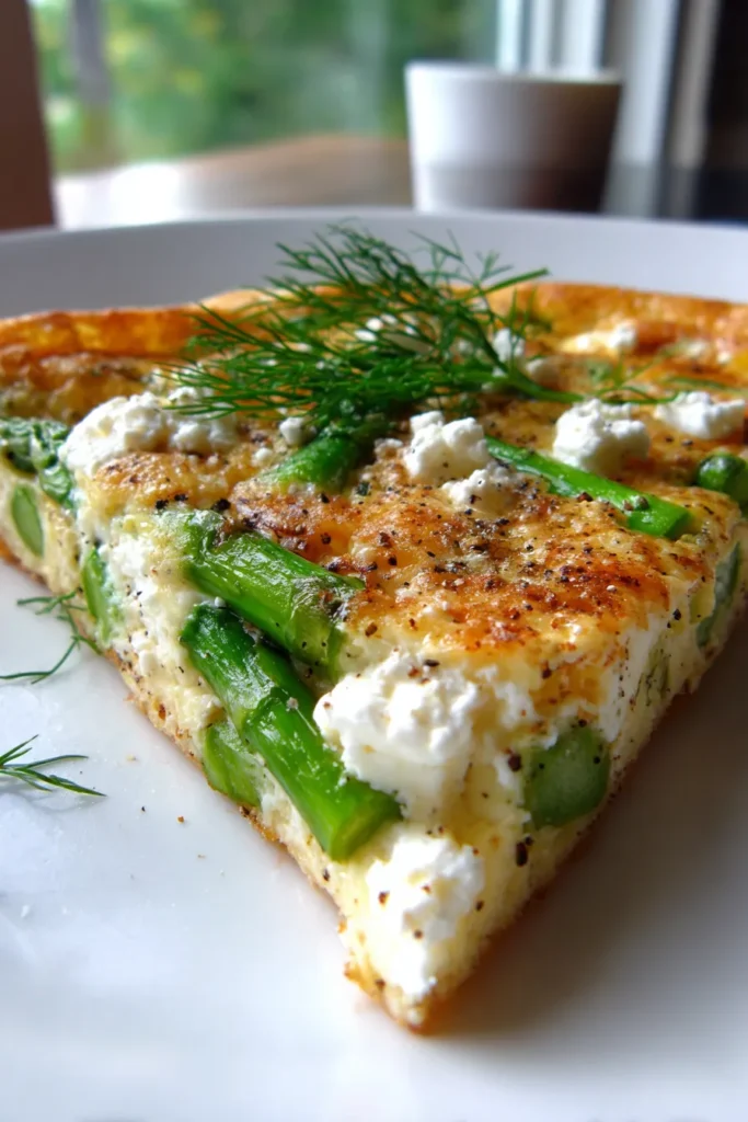 Quick Asparagus & Feta Frittata | High Protein Breakfast