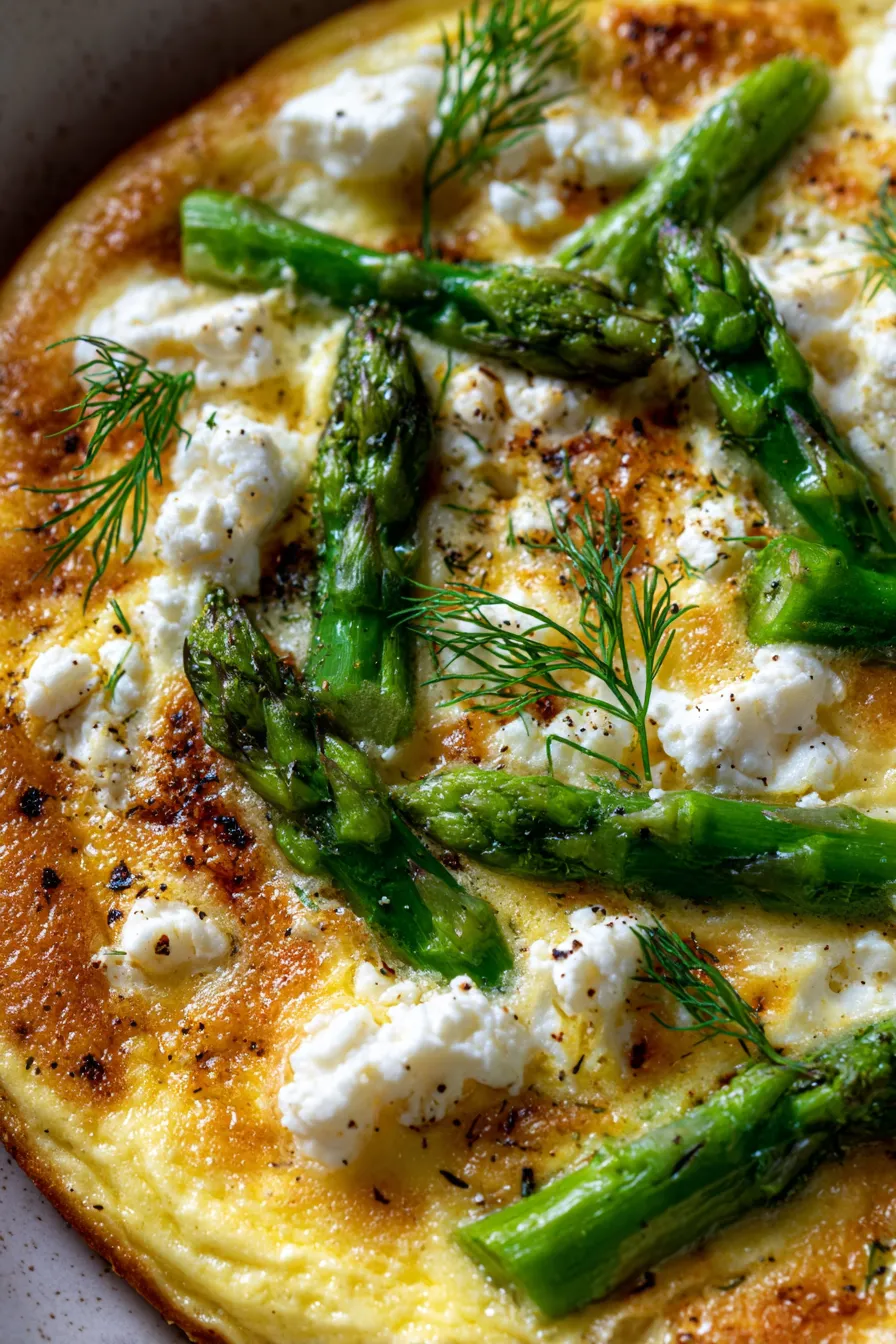 Quick Asparagus & Feta Frittata-serving-slice