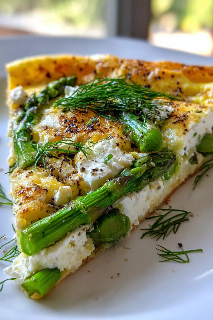 Quick Asparagus & Feta Frittata-texture-closeup