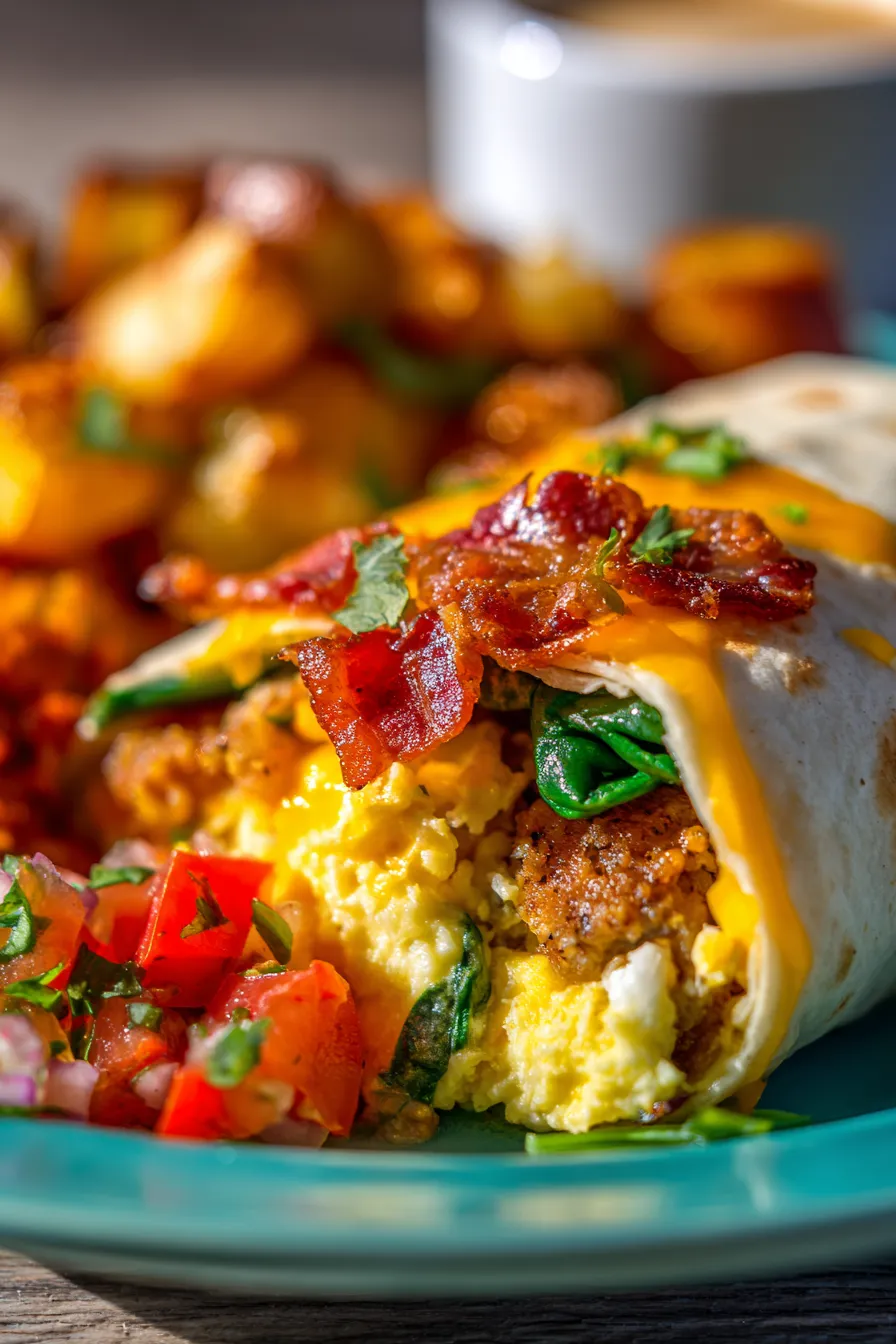 Quick Breakfast Burrito | Breakfast Casserole-texture-closeup