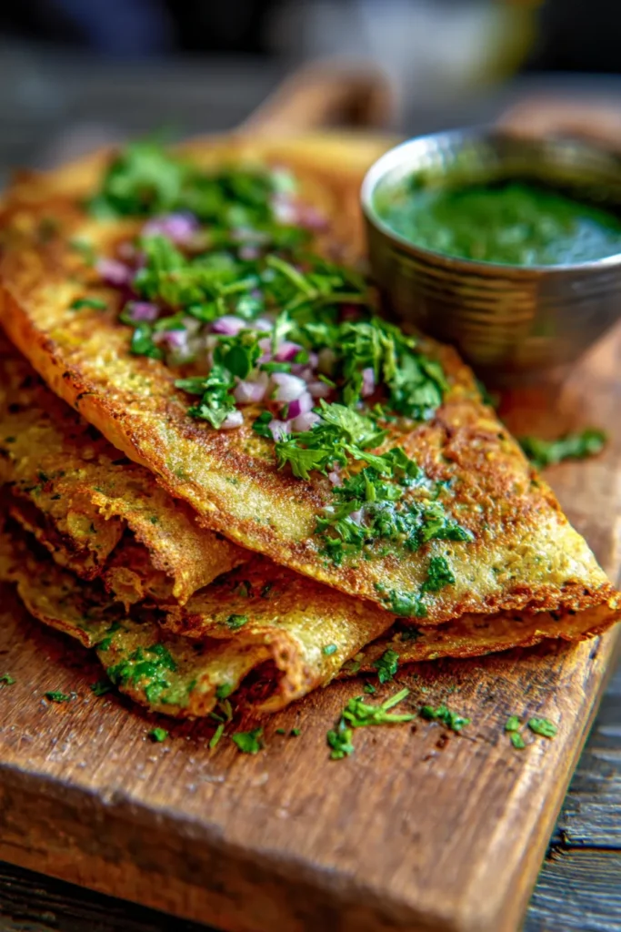 Golden & Crispy Quick Moong Dal Chilla for Breakfast