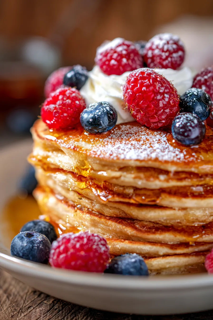 Quick Protein Pancakes | Healthy Breakfast-overhead-syrup