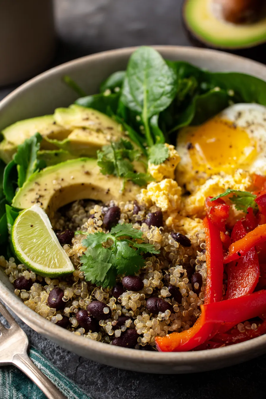 Quinoa & Black Bean Scramble-texture-closeup