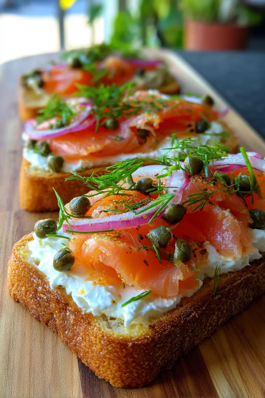 Smoked Salmon & Caper Toast | High Protein Breakfast-ingredients-fresh