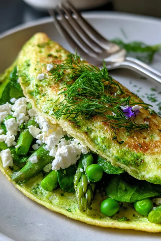 Fluffy Spring Green Protein Omelet | High-Protein Breakfast