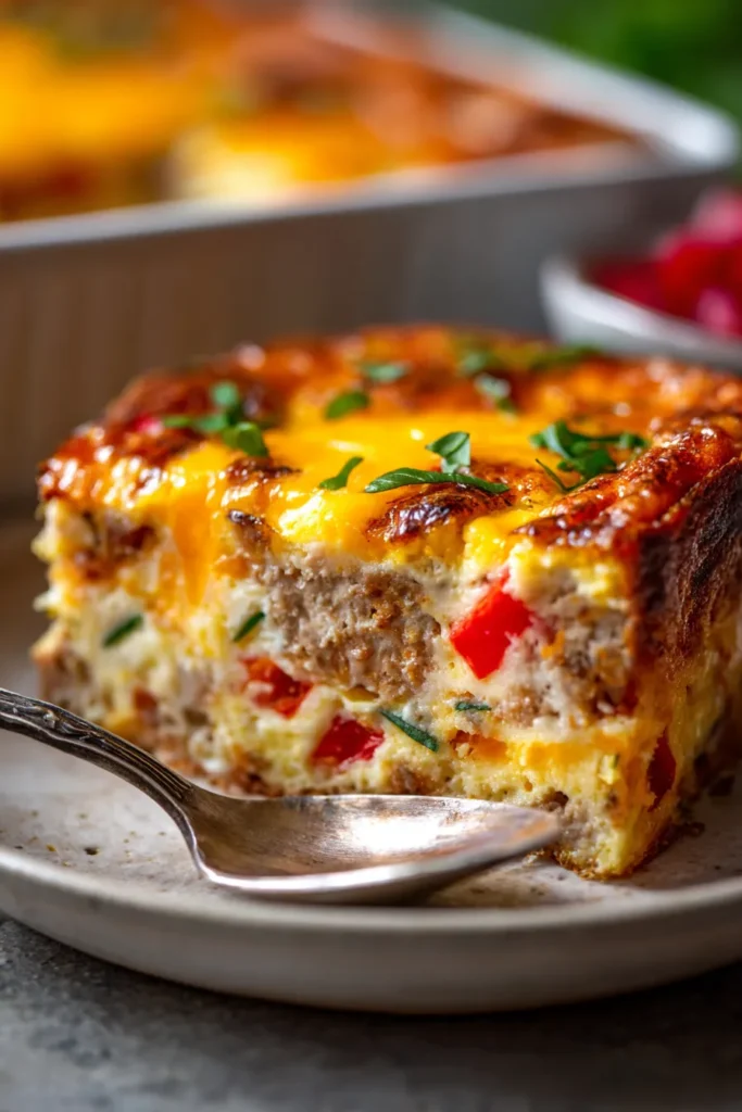 Easy Turkey Sausage Egg Bake | Perfect Breakfast Casserole