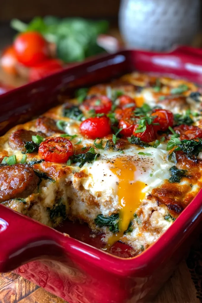 Turkey Sausage & Kale Bake | Breakfast Casserole