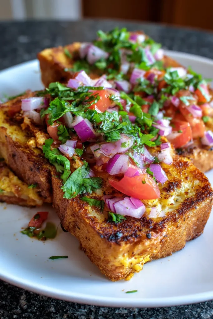Healthy Masala French Toast: Indian Breakfast for Weight Loss