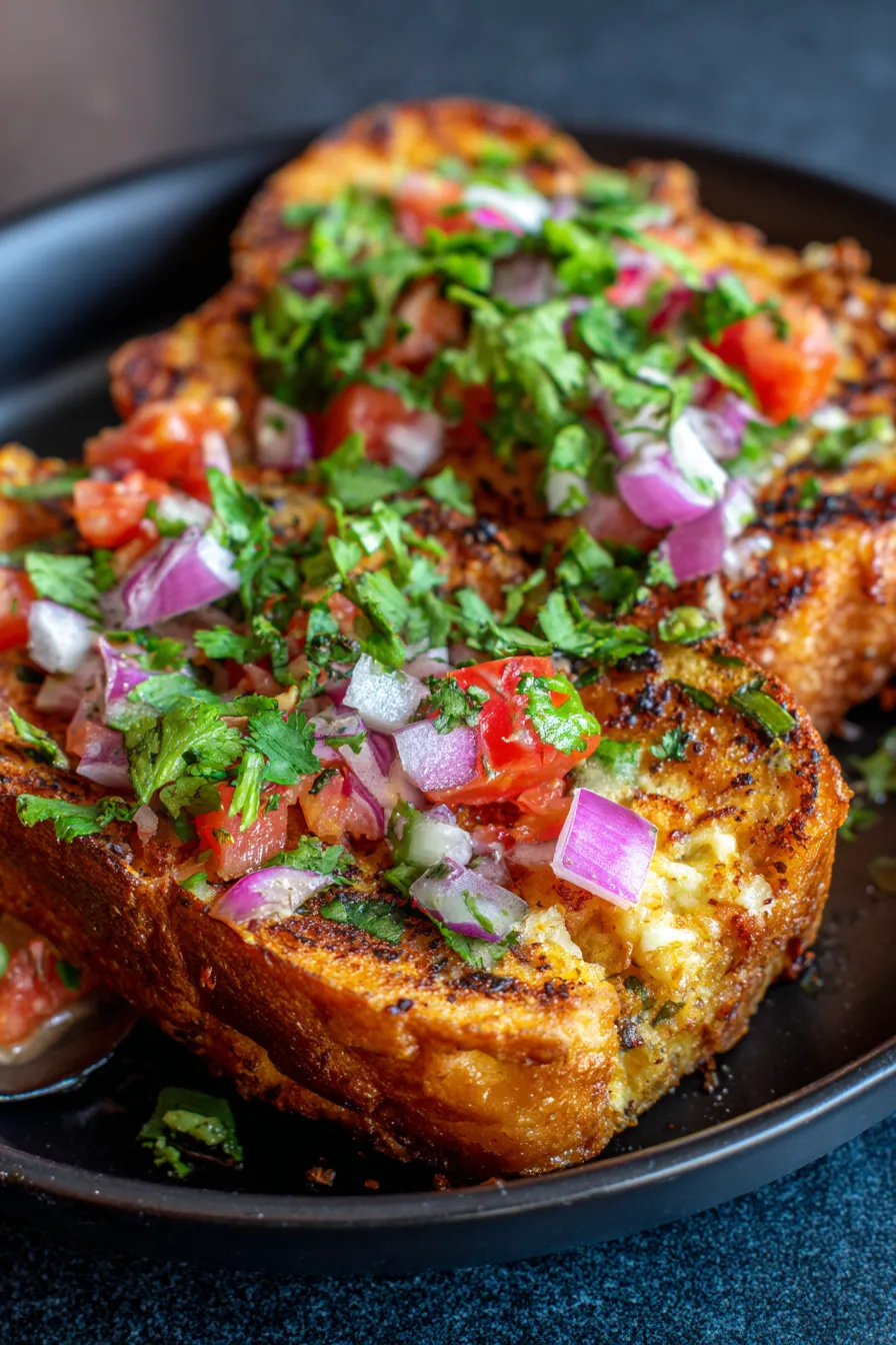 Weight Loss Masala French Toast Indian Recipes Breakfast Casserole served with yogurt and chutney