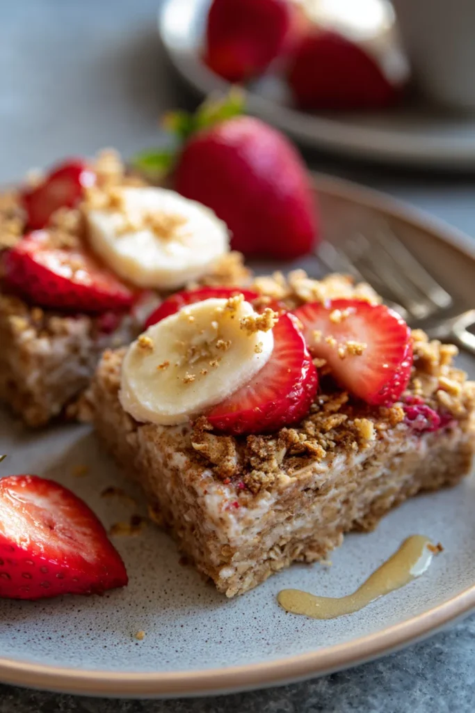 Zesty Baked Oatmeal Slices for High Protein Breakfast
