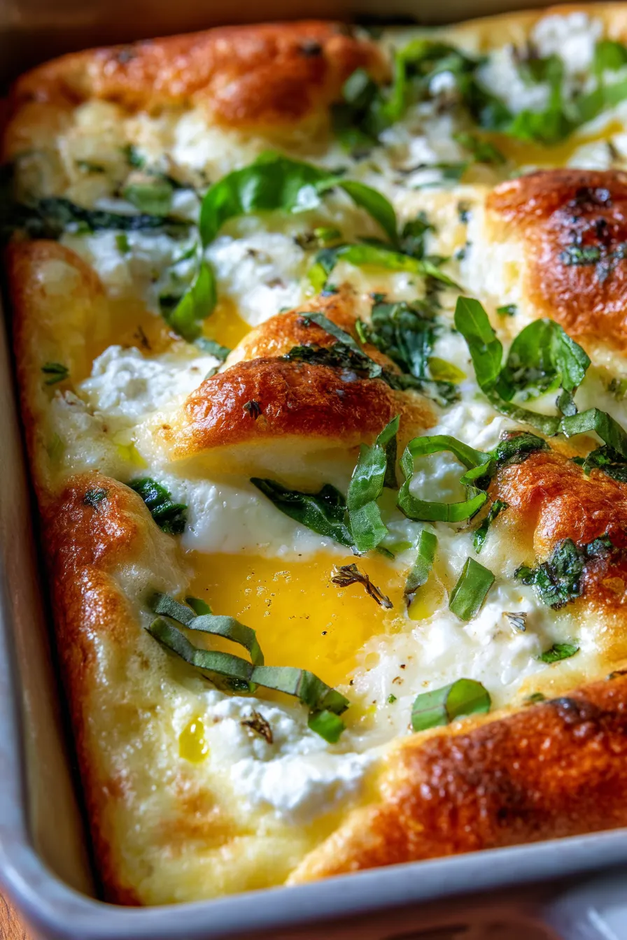 Zesty Lemon Ricotta Egg Bake | High Protein Breakfast-serving-fork