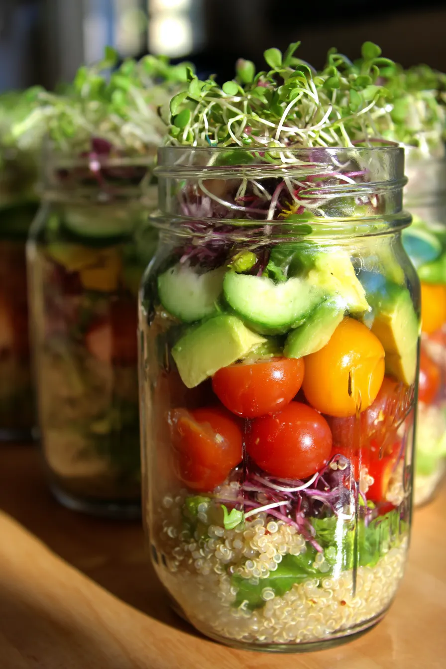 Zesty Sprouted Salad Jars - healthy breakfast - styled - natural light